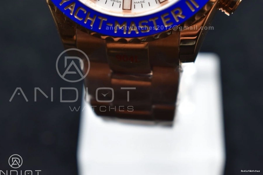 TopPick II on RG Edition GMF Bracelet 1:1 YachtMaster Blue RG A Best 1223 Ceramic 116685 1021